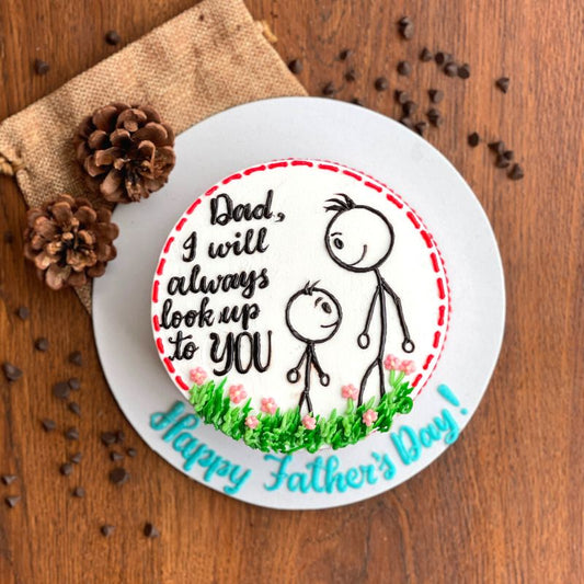 Eggless Father's Day 2022 Theme Caking Hosting an Inclusive Stick-Figure Father Figure