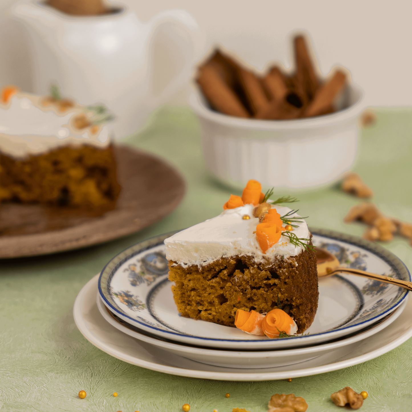 Soft, fluffy carrot cake with silky cream cheese frosting