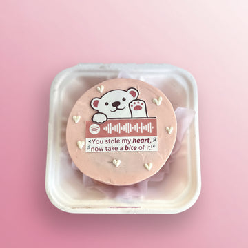 Spotify theme bento cake with pink background