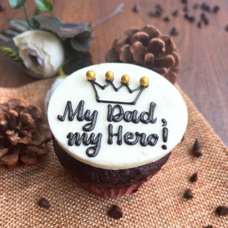 Chocolate Cupcake titled "My Dad, My Hero!" A tribute to all our heroes without capes.