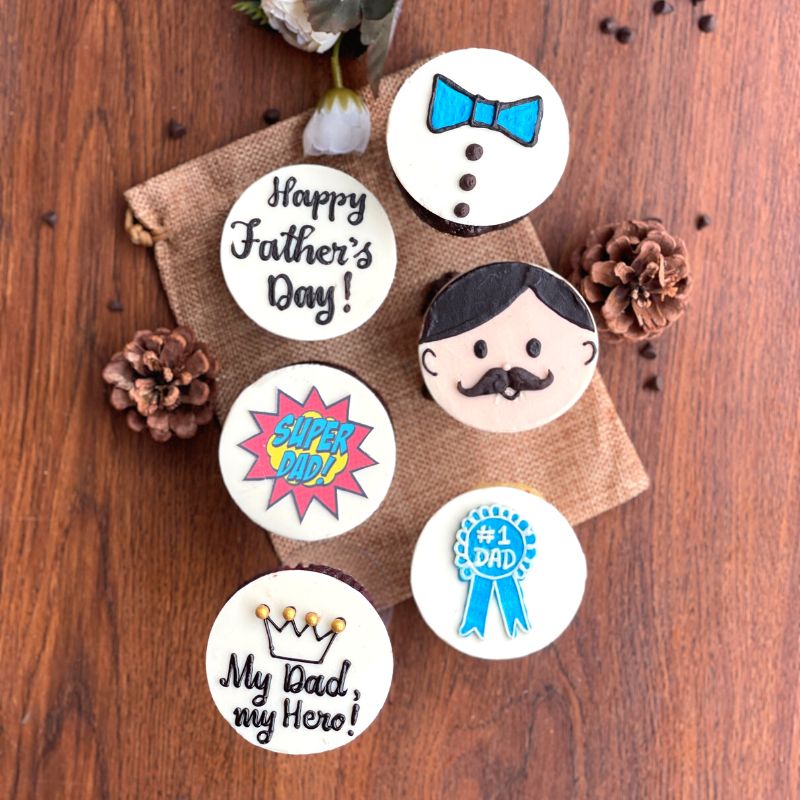 Sugarfree. Date paste. Dad. Hero. Best Father’s Day cupcakes. Chocolate. Vanilla.