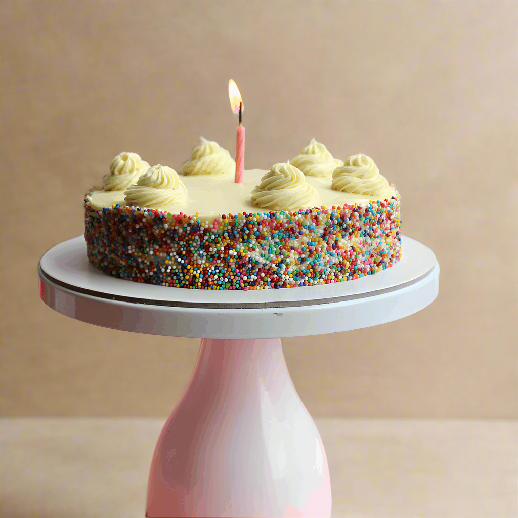 Gourmet Simple Vanilla Cake 100% Eggless Birthday Cake