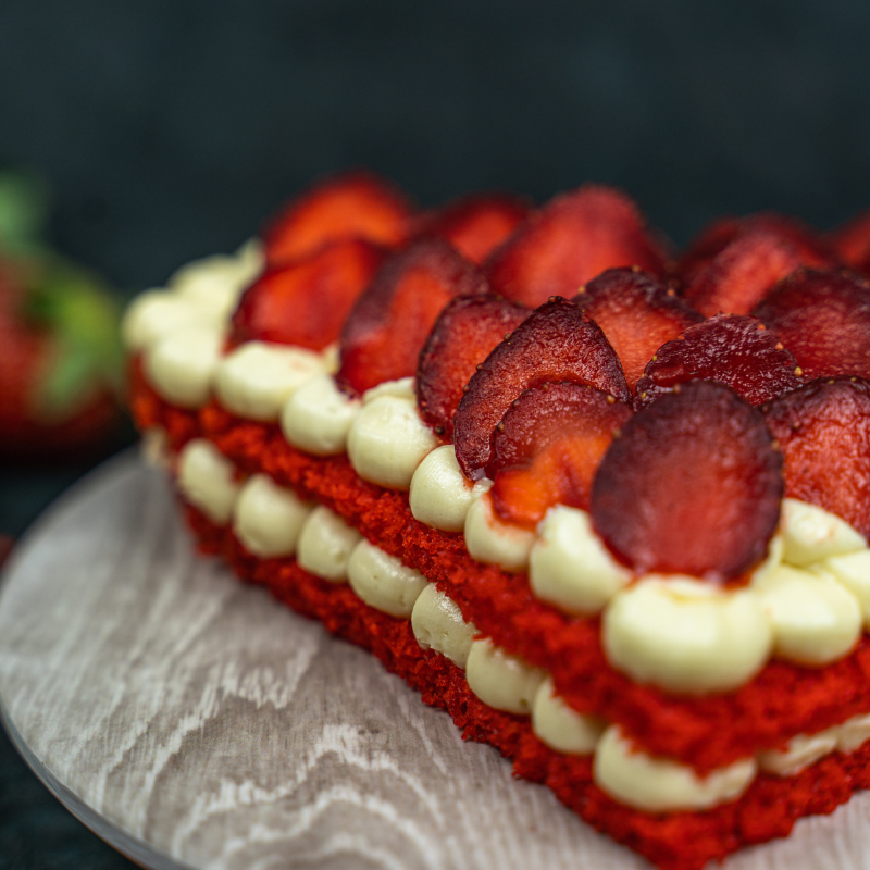 Strawberry Piñata Heart Cake