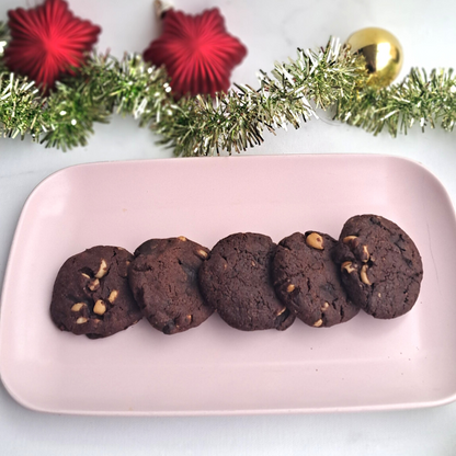 Soft cookies.chunky. hazelnut cookies. chocolate cookies. eggless. bangalore. secret santa exchange treats. perfect for christmas and new year celebrations.