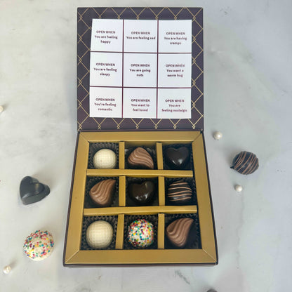 chocolates. open when chocolates. mood for chocolates. mood. women's day special. women's day. women's day chocolates. chocolates for mood. gifts for her. gift for women's day. dream a dozen. megna jain. chocolates boxes. gifts. hampers.