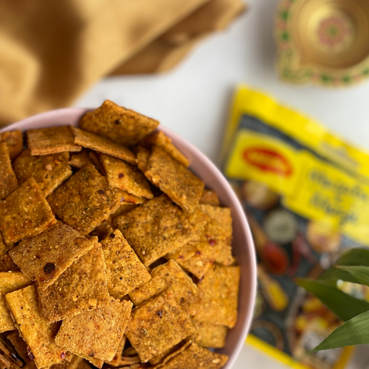 Desi gourmet crackers made of Maggi Masala inspired by Indian savoury flavours and spice with a shelf life of 45 days and can be shipped PAN India