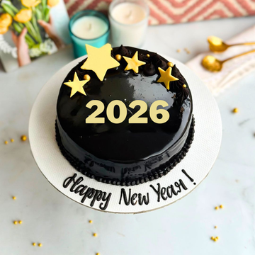 happy new year cake. cakes. chocolate cake. 2026. party snacks. celebration cakes. eggless cakes. cakes Bangalore. name Bengaluru. Bangalore bakery. dream a dozen