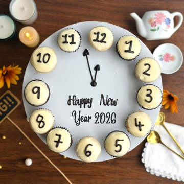 happy new year cupcakes. mini cupcakes. eggless cupcakes chocolate cupcakes, vanilla cupcakes. best bakery in Bangalore. Bangalore bakery. dream a dozen. 2025 cupcakes