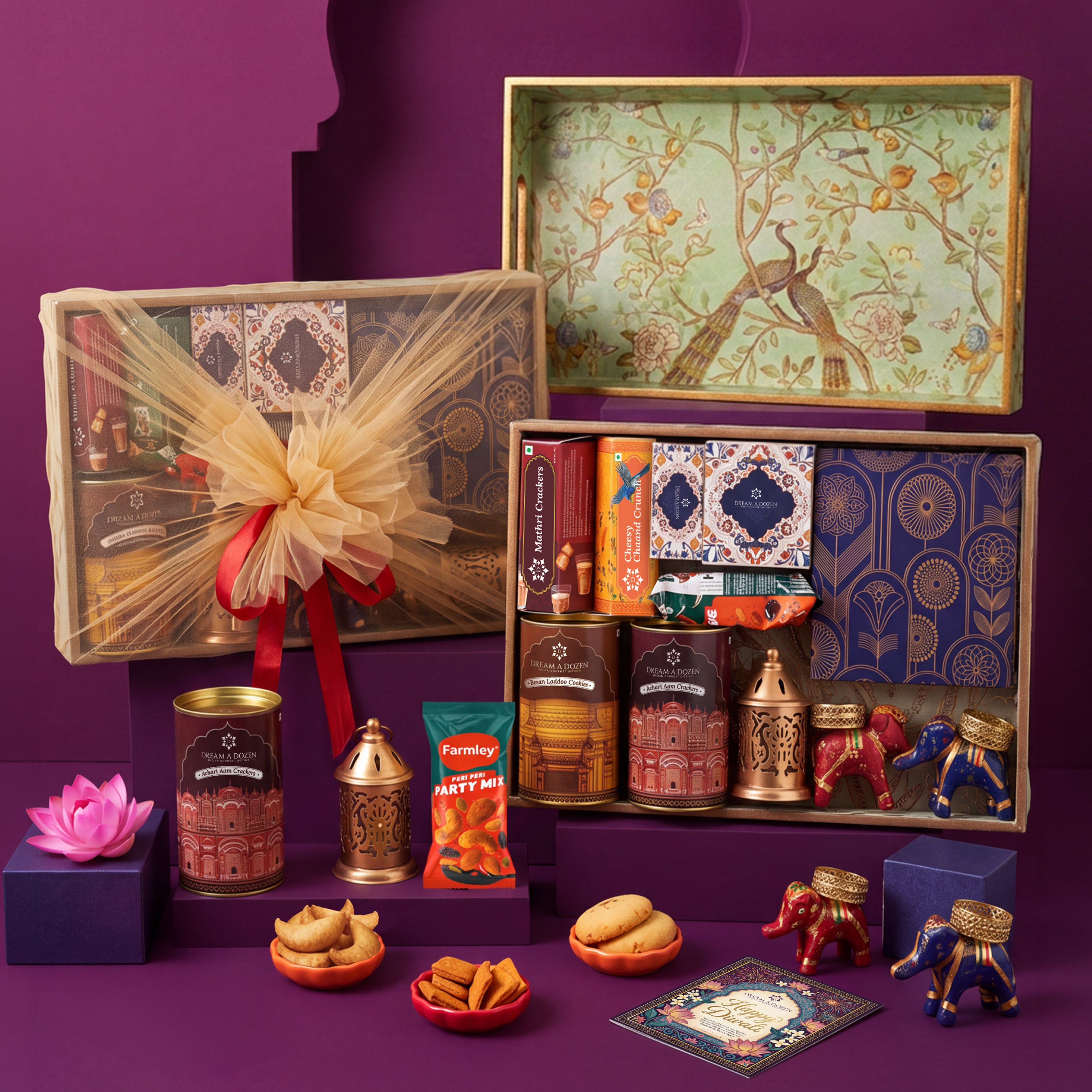 Regal Peacock Tray | Diwali Gifting