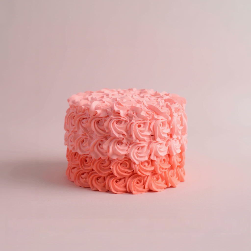 Rosette cake with pink frosting
