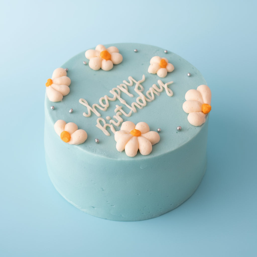 simple bento cake with happy birthday text