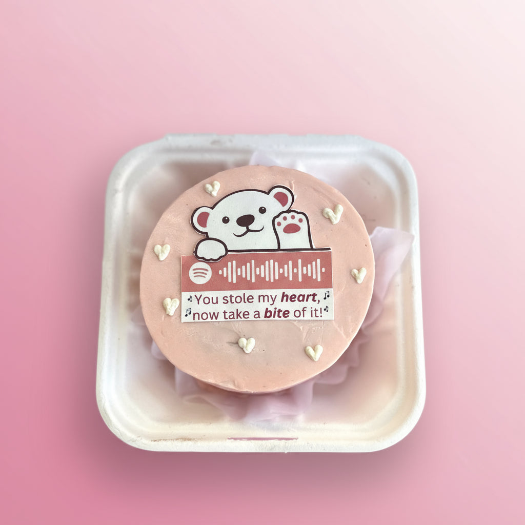 Spotify theme bento cake with pink background