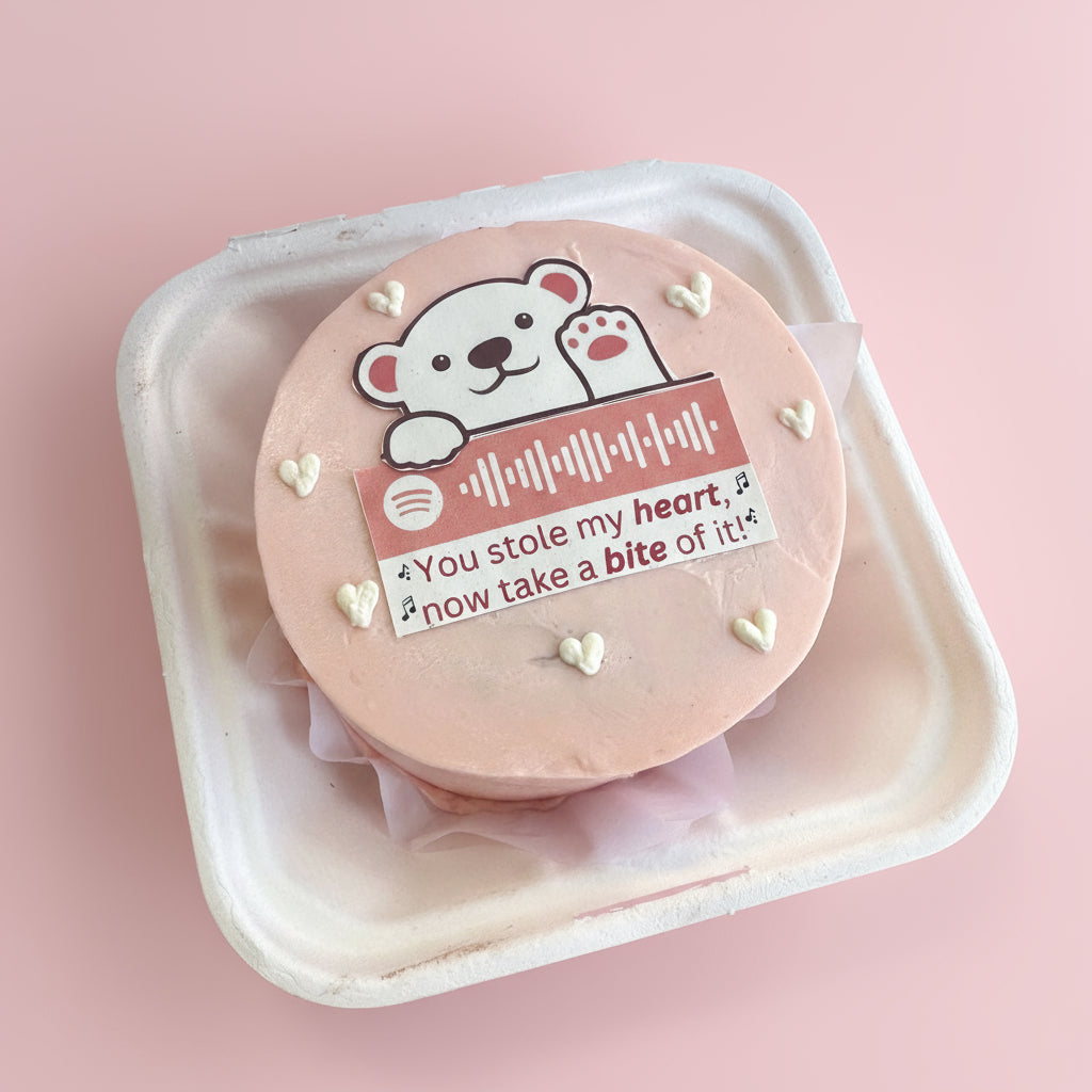 Spotify theme bento cake with pink background