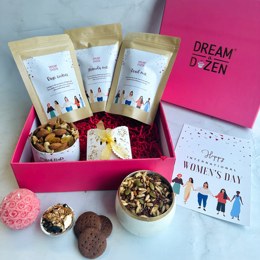 women's day hamper. women's day special. gifts for her. gifts for women's day. hampers. corporate gifting. exclusive hampers. happy women's day. pan India hampers. pan India gifting. gifting. 